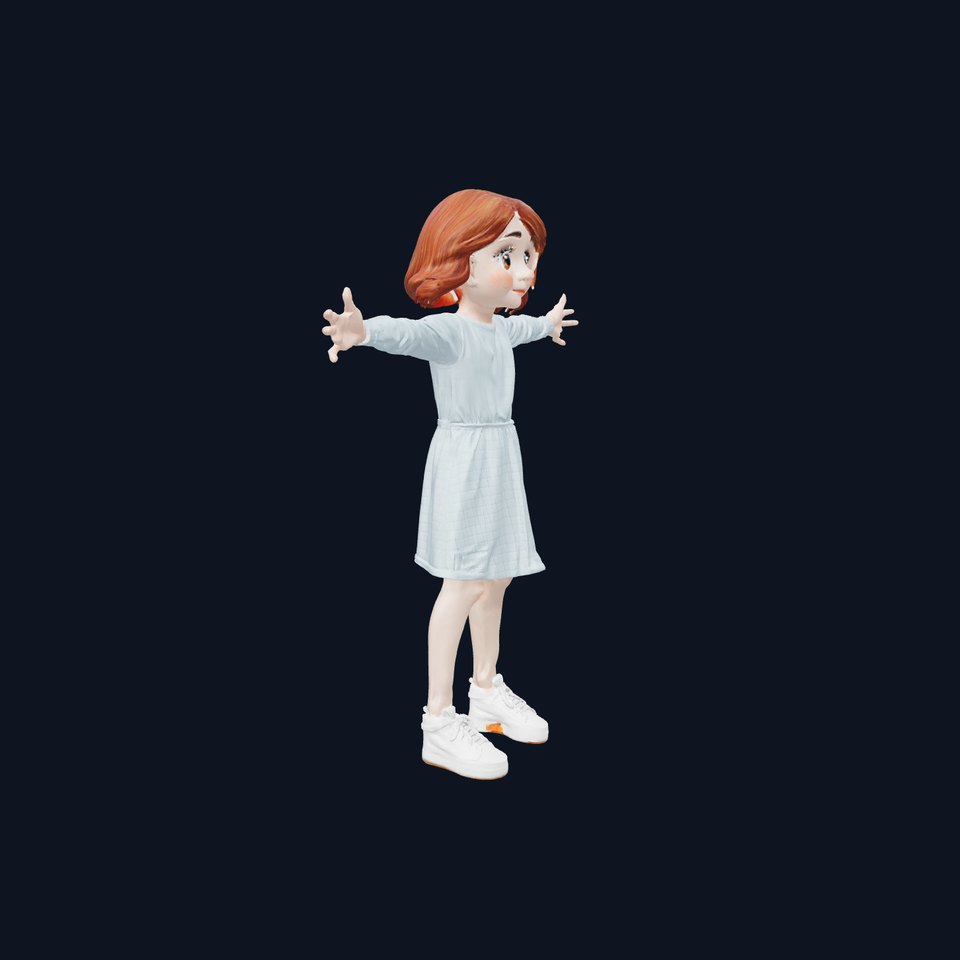 Joyful Animated Girl model pack